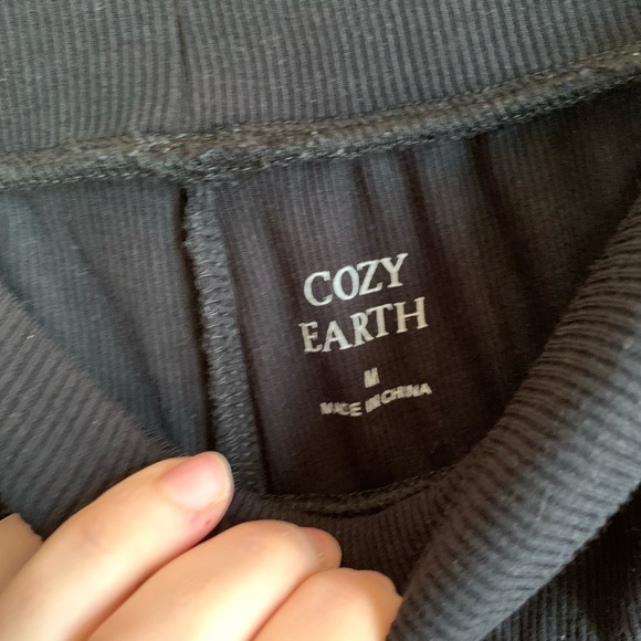 Cozy Earth Bamboo Leisure Women's Black Wide-Leg Pants Size M Relaxed Loose - Picture 3 of 4